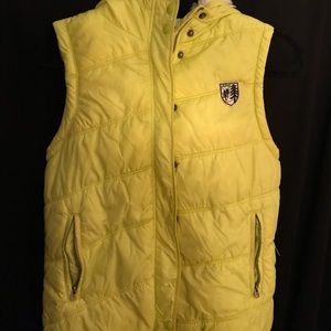 American Eagle puffer vest w/ faux fur hood